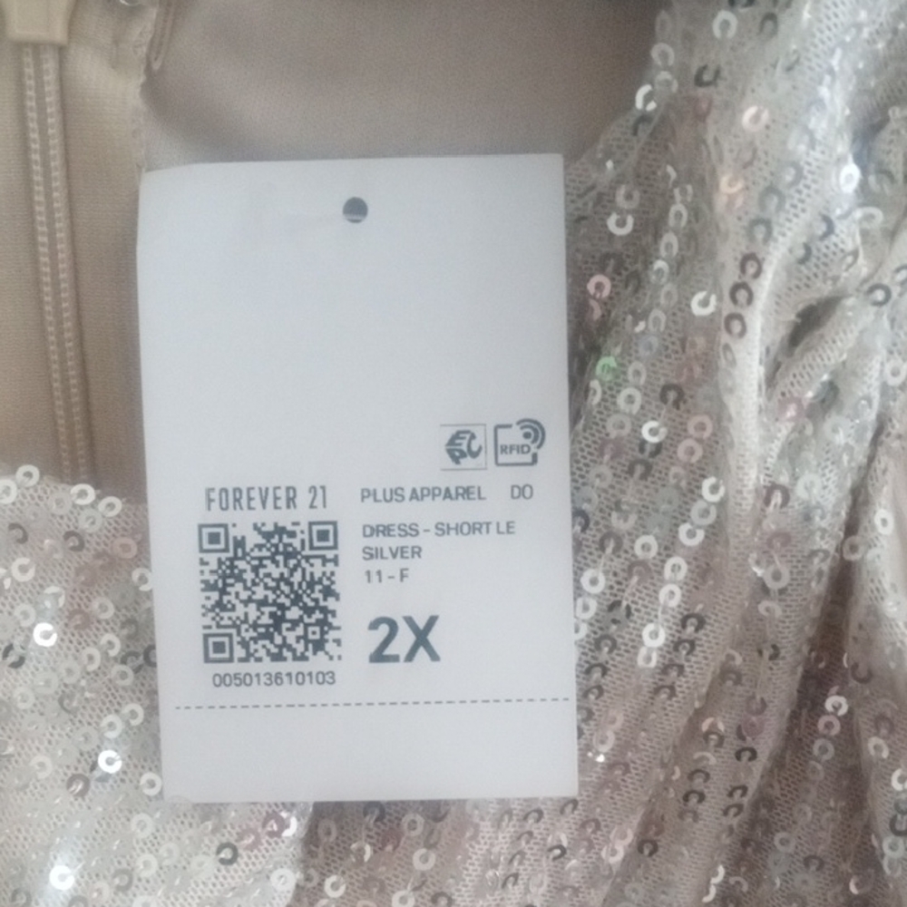 Forever 21 Silver Sparkle Sequin Mini Dress - Picture 9 of 9